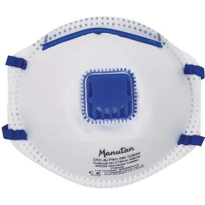 Manutan respirátor s ventilkem, stupeň ochrany FFP2, 10 ks
