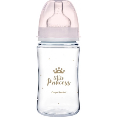 Canpol babies Lahev se širokým hrdlem Royal Baby růžová 35/234_PIN 240ml