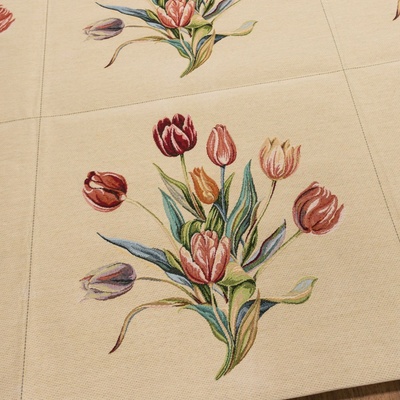 Směsové plátno / panel DASMA tulipány, růžová 48 x 48cm