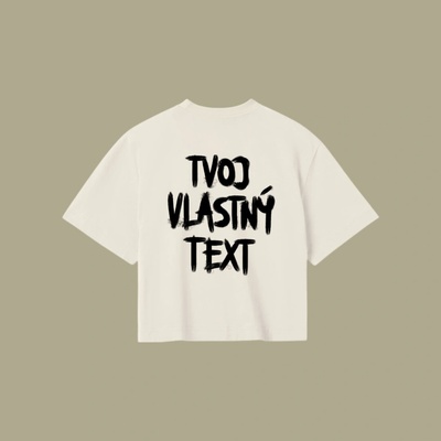 Dotyk Slov Crop top Tvoj vlastný text Čierna Biela
