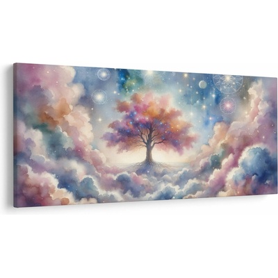 Obraz – Strom života v oblakoch, jednodielne 250x125 cm