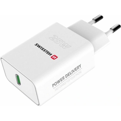 SWISSTEN 22060300ECO Swissten síťový adaptér Power Delivery 25 W pro iPhone a Samsung (ECO balení) bílý