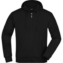 James & Nicholson pánska mikina na zips s kapucňou JN042 Čierna