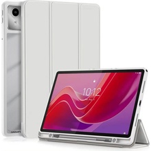 SES 2v1 Smart flip cover+zadný silikónový ochranný obal s držiakom pero Lenovo Tab M11 2024 16983 šedý