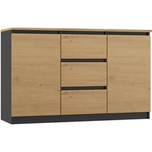 TP Living Komoda TWO DEE 120 cm antracitová/ artisan