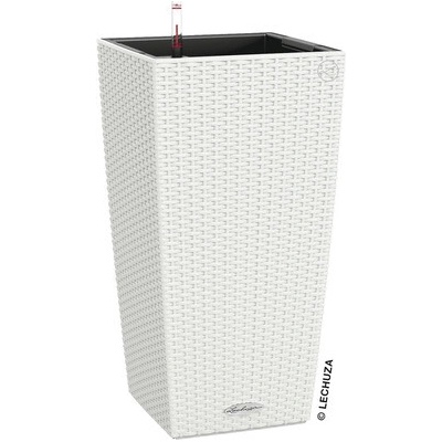 Lechuza Samozavlažovací květináč Cubico Cottage plastový 30x30x56 cm bílý – Hledejceny.cz