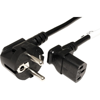 goobay Kabel síťový, CEE 7/7(M) - IEC320 C13, 90°, 3m, černý (96032) - 19.92.0048
