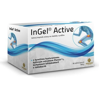 Goldim InGel Active kloubní výživa s kyselinou hyaluronovou a probiotiky 30 sáčků 200 g