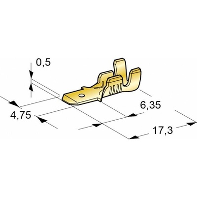 MTA Kolík plochý 4,75mm mosadz