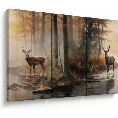 Obraz - Vintage maľba divokej zveri, trojdielne 120x80 cm