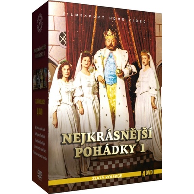 Nejkrásnější pohádky 1: Byl jednou jeden král + Dařbuján a Pandrhola + O medvědu Ondřejovi / Jak se Franta naučil bát + Princezna se zlatou hvězdou, 4 DVD