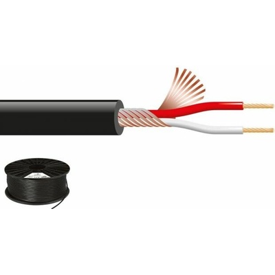 Monacor MC-102/SW, 2×0,12 mm² tienený, kotúč 100 m