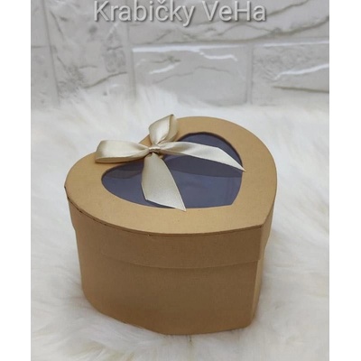 Dárková krabička Flower srdce s průhledným víkem 13x12x8 cm krémová – Hledejceny.cz