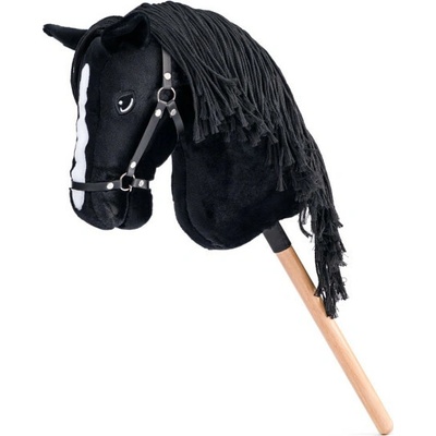 Hobby horse Faunica Cortez černý kůň na tyči provázková hříva