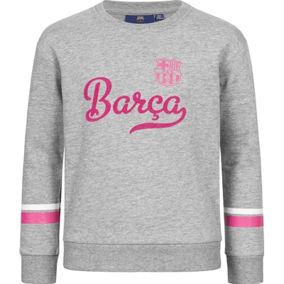 Fotbalfans Dívčí mikina FC Barcelona Team šedá