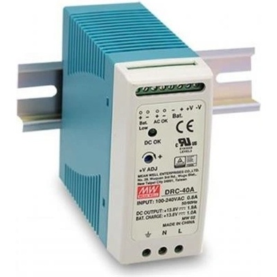 MeanWell DRC-40B, Zálohovaný zdroj 27.6V, 0.80A, 40W, na DIN lištu
