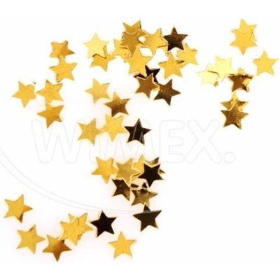 Wimex Konfeta lesklá PET Hviezdy zlatá 10mm 15g