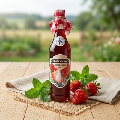 Kapka Přírody Jahodový sirup s mátou 1 l