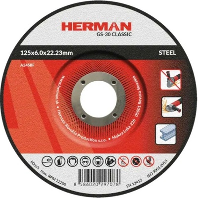 HERMAN Brúsny kotúč na oceľ 125x6,0x22,23 mm GS-30 Classic