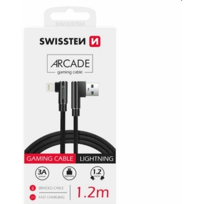 Swissten 71527700 ARCADE USB / LIGHTNING, 1,2m, černý