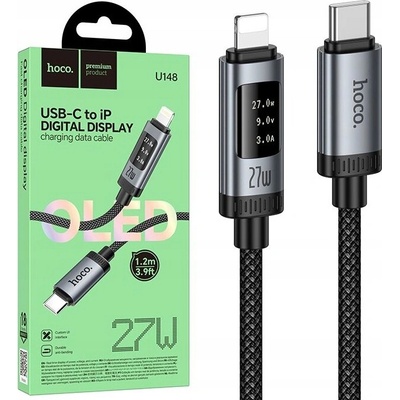 Hoco U148 s digitálním displejem USB C na Lightning Pd 27W 1,2m černý – Hledejceny.cz