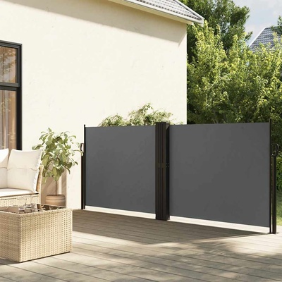 vidaXL Zatahovací boční markýza 100 x 600 cm antracitová