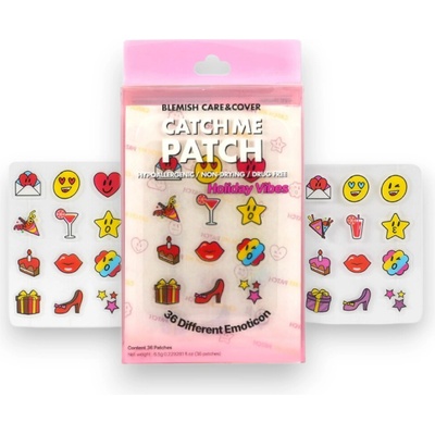 Catch Me Patch Obrázkové náplasti na akné EMOTICON HOLIDAY VIBES 36 ks