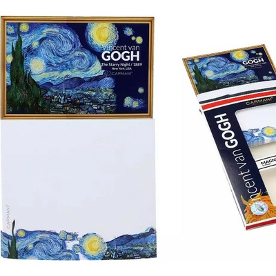 Carmani® Poznámkový bloček široký na magnetu Vincent van Gogh "Hvězdná noc" – Hledejceny.cz