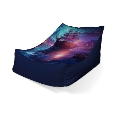 Sablio sedací vak lounge Magická plachetnice pod měsícem 80 x 95 x 50 cm