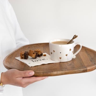 Bastion Collections Keramická lžička COFFEE brown plochá 14cm LI-SPOON-105-BC