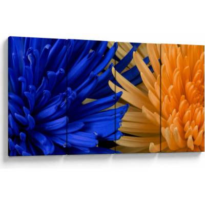 Detailní obraz květů, Čtyřdílný 160x80 cm