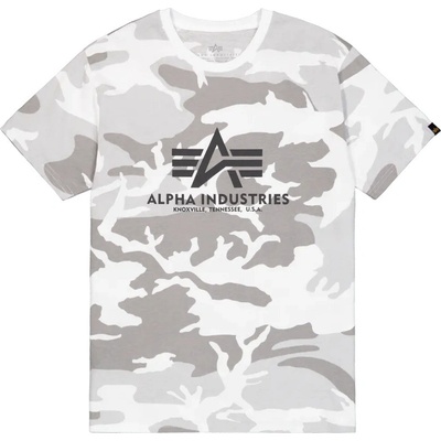 Alpha Industries Basic Big Logo Camo T bílo maskáčové