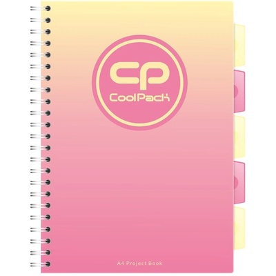 CoolPack 3Z ZÁPISNÍK A4 NA SPIRÁLE GRADIENT ružovo žltý pastelový