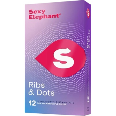 Sexy Elephant vroubkované Ribs & Dots 12 ks
