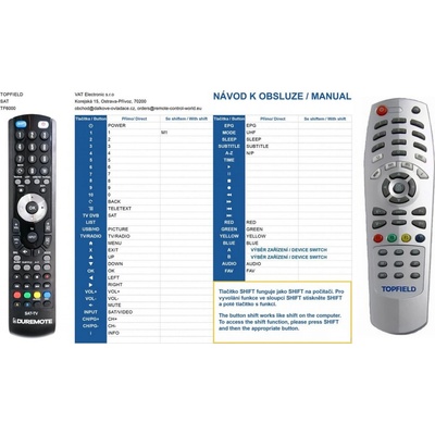 Dálkový ovladač General Topfield TF6000 TF-014 – Hledejceny.cz
