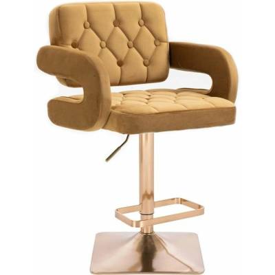 LuxuryForm Design Adria Velur na zlatej hranatej podstave / medová