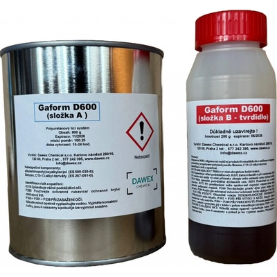 Dawex Chemical Gaform D600, pomalá licí PUR hmota s plnivy, bal. 1 kg (0,8 kg složky A + 0,2 kg složky B)