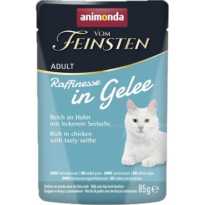 Animonda Vom Feinsten Raffinesse In Gelee Kúsky kuraťa a merlúzy v želé 85 g