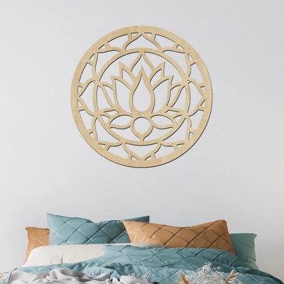 dřevo života Dřevěný obraz LOTUS MANDALA Zvolte barvu dekoru: Javor, Rozměry šxv (cm): 60x60