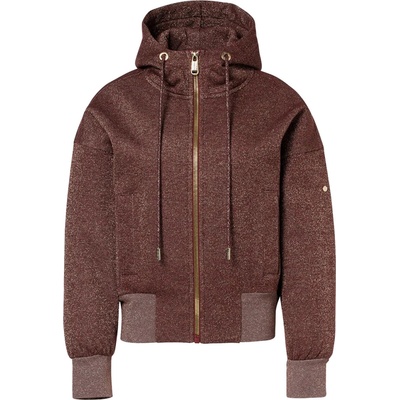 Goldbergh Alura Hooded Full Zip Cardigan Vino Rosso Lurex Melange