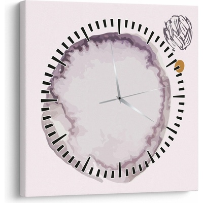 Obraz - Fialový minimalizmus N⁰4 (s hodinami), jednodielne 30x30 cm s hodinami