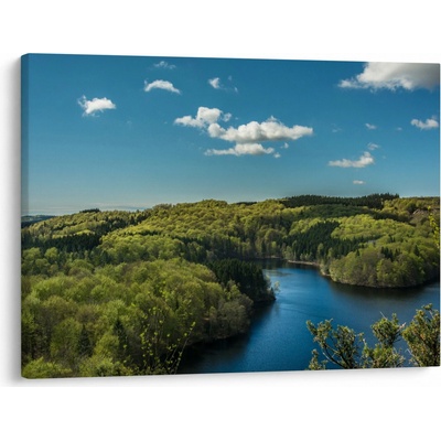 Obraz - Jezero v lesích, jednodílný 70x50 cm
