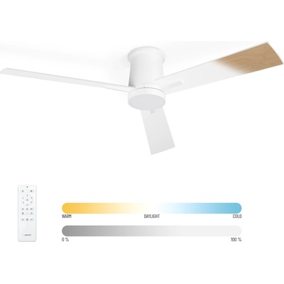 Noaton 16132WWL Rhea,bílá/světle hnědá,ventilátor se světlem