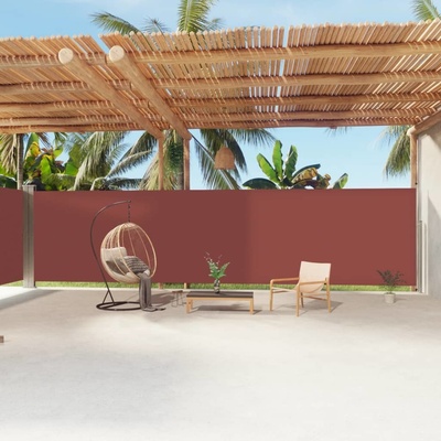 vidaXL Zatahovací boční markýza hnědá 200 x 1 200 cm