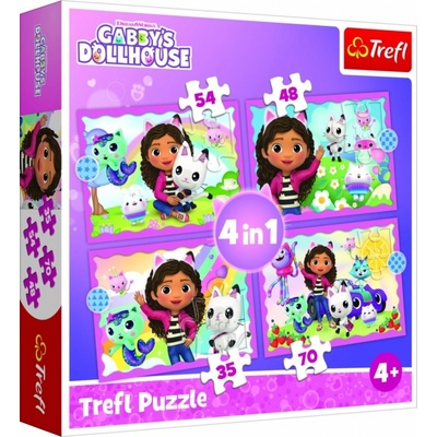 Trefl Gabby´s Dollhouse Gabbyina dobrodružství 35 48 54 a 70 dílků