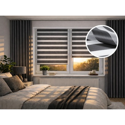 Zebra-shop Den a noc komplet zatemňující Grafit melír BH 2909 150 x 53 cm vlevo