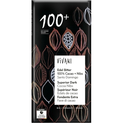 Vivani Horká 100% s kúskami kakaa 80 g