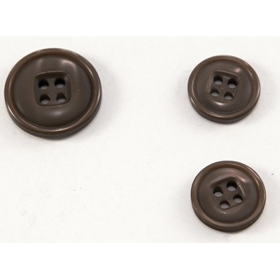 Oblekový gombík - hnedá - priemer 1,5 cm