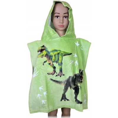 BrandMac · Detské plážové pončo - osuška s kapucňou a dinosaurami 50 x 100 cm