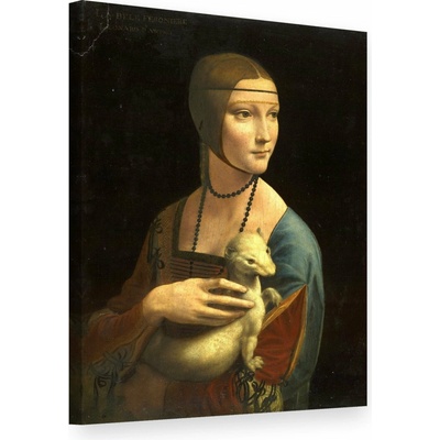 Obraz na plátne DÁMA S HRANOSTAJOM – Leonardo da Vinci - 30x40 cm